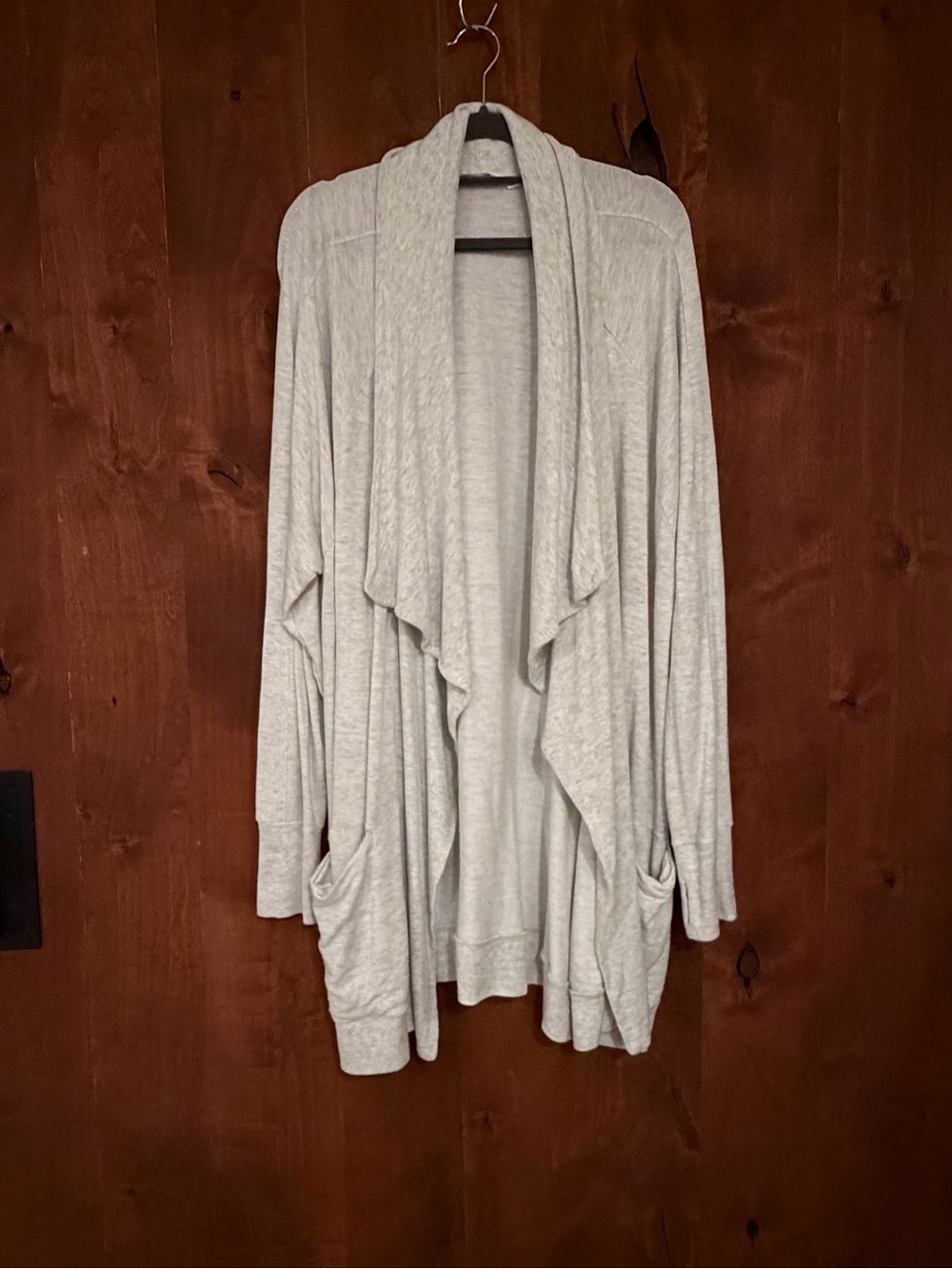Athleta Light Gray Draped Open-Front Women's Cardigan
